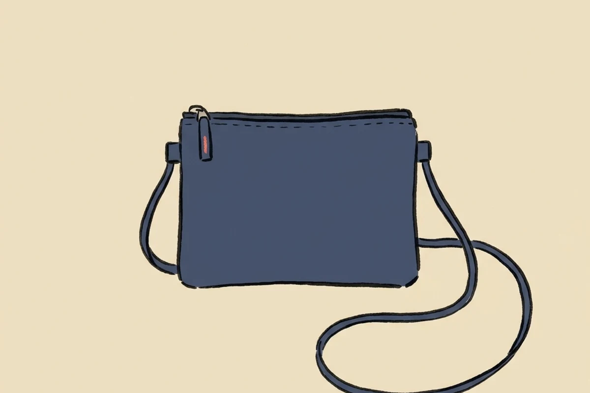 斜めがけの小さなポシェットのイラスト